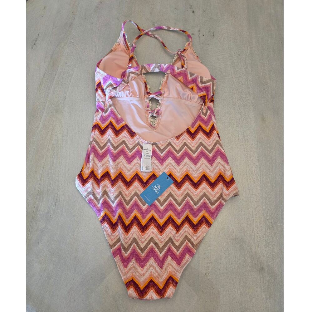 NWT Cupshe Women's One Piece Swimwear SZ Large Lace Boho Summer Vacation - Picture 4 of 8